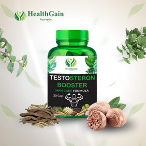HealthGain Ayurveda Testosteron Booster Capsules – Man Care Formula for Energy, Confidence & Vitality (30 Capsules)
