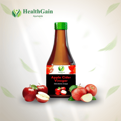 HealthGain Ayurveda Apple Cider Vinegar with fresh apples