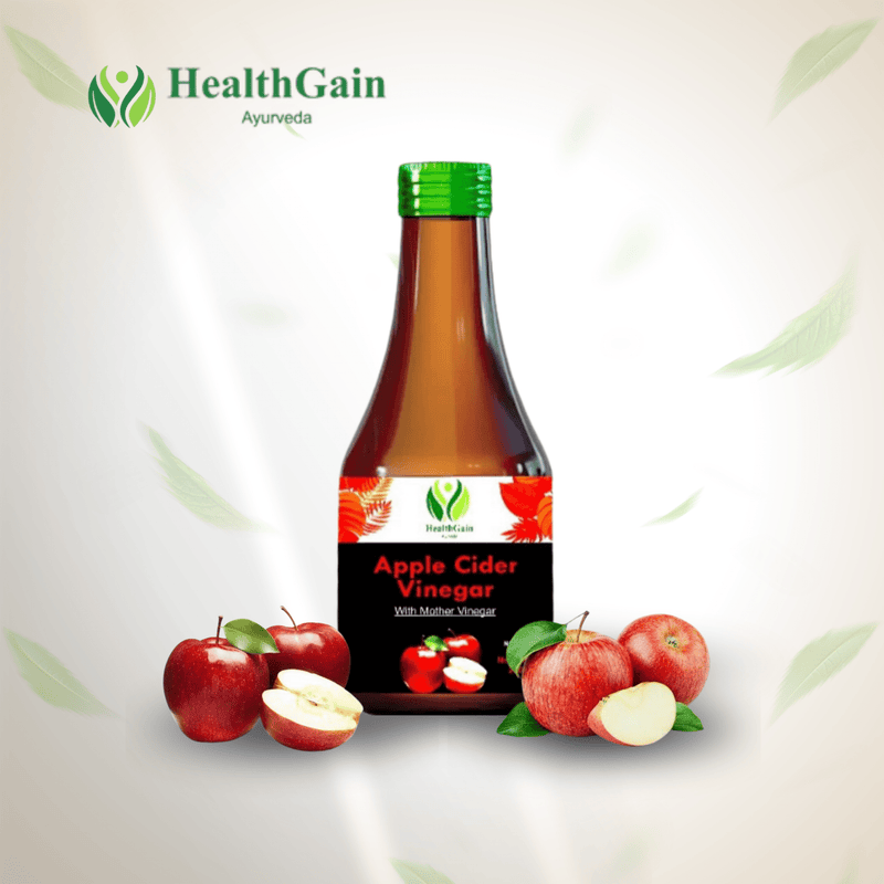 HealthGain Ayurveda Apple Cider Vinegar with fresh apples