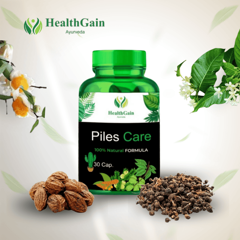 HealthGain Ayurveda Piles Care Capsules with Ayurvedic herbs