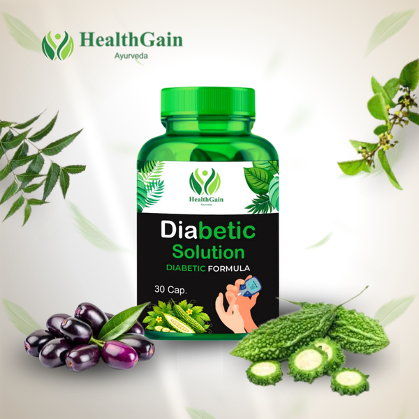 HealthGain Diabetic Support Capsules – Ayurvedic Herbal Formula (30 Capsules)