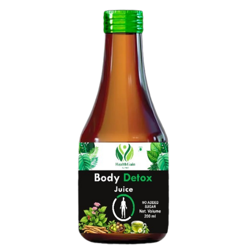 HealthGain Ayurveda Body Detox Juice – Natural Detox Cleanse with No Added Sugar (200 ml)