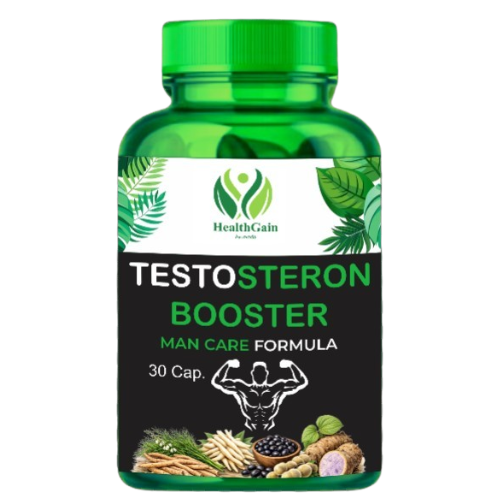 HealthGain Ayurveda Testosteron Booster Capsules – Man Care Formula for Energy, Confidence & Vitality (30 Capsules)