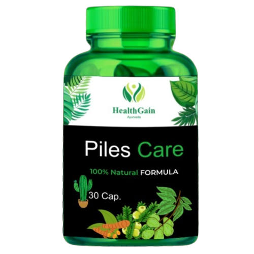 HealthGain Ayurveda Piles Care Capsules – 100% Natural Formula for Piles Relief (30 Capsules)